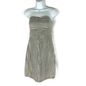 DC Skater Strapless Dress Abstract Stripe M Gray